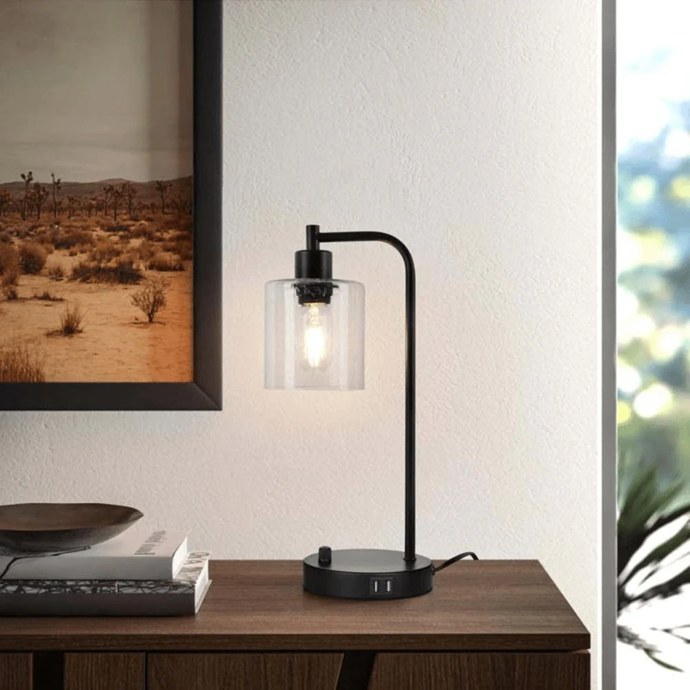 ClarityCharge LED-Schreibtischlampe – Modernen Glasschirm - Image 3