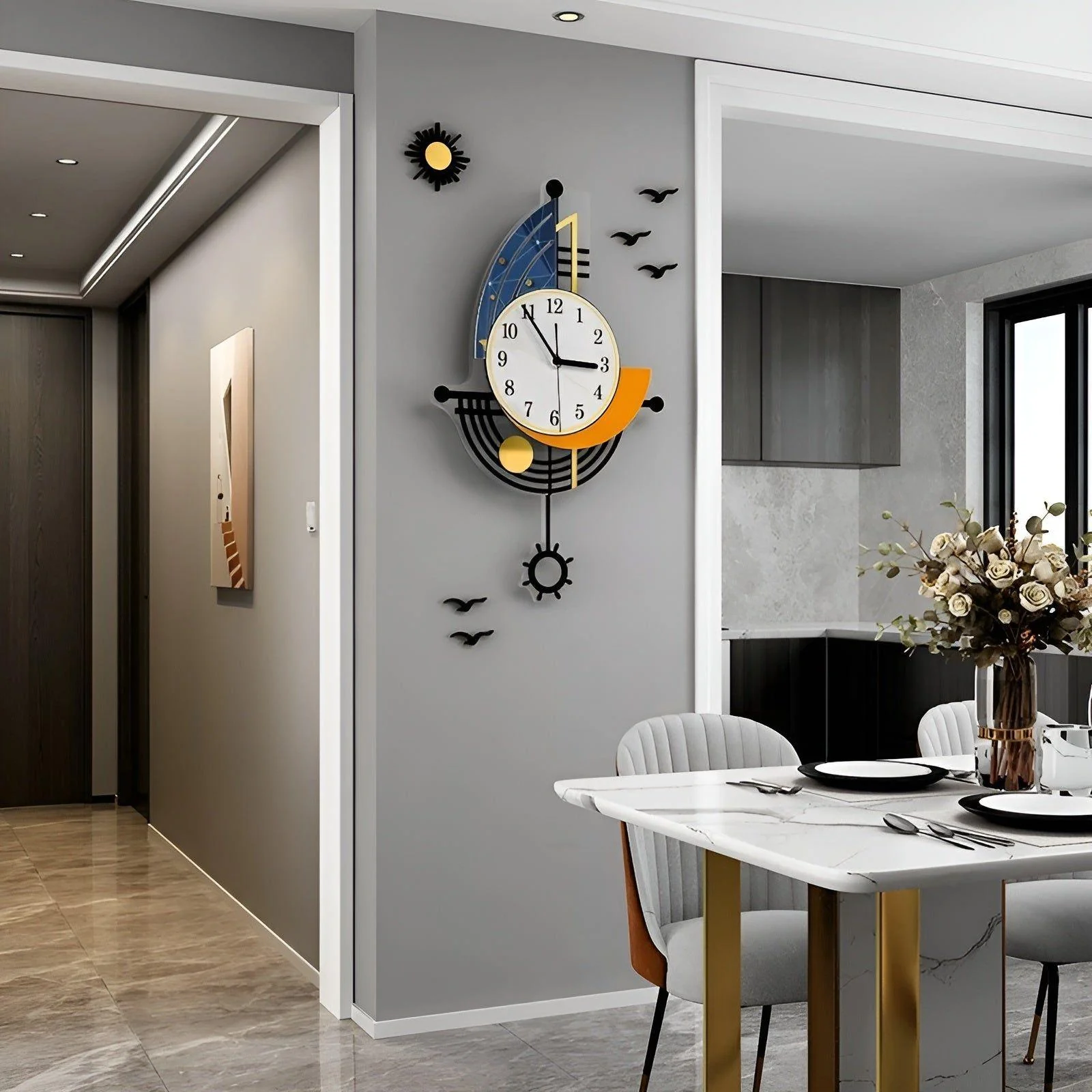 CoastalTime – Nautische Wanduhr mit Segeljacht-Design für Küstenflair - Image 2
