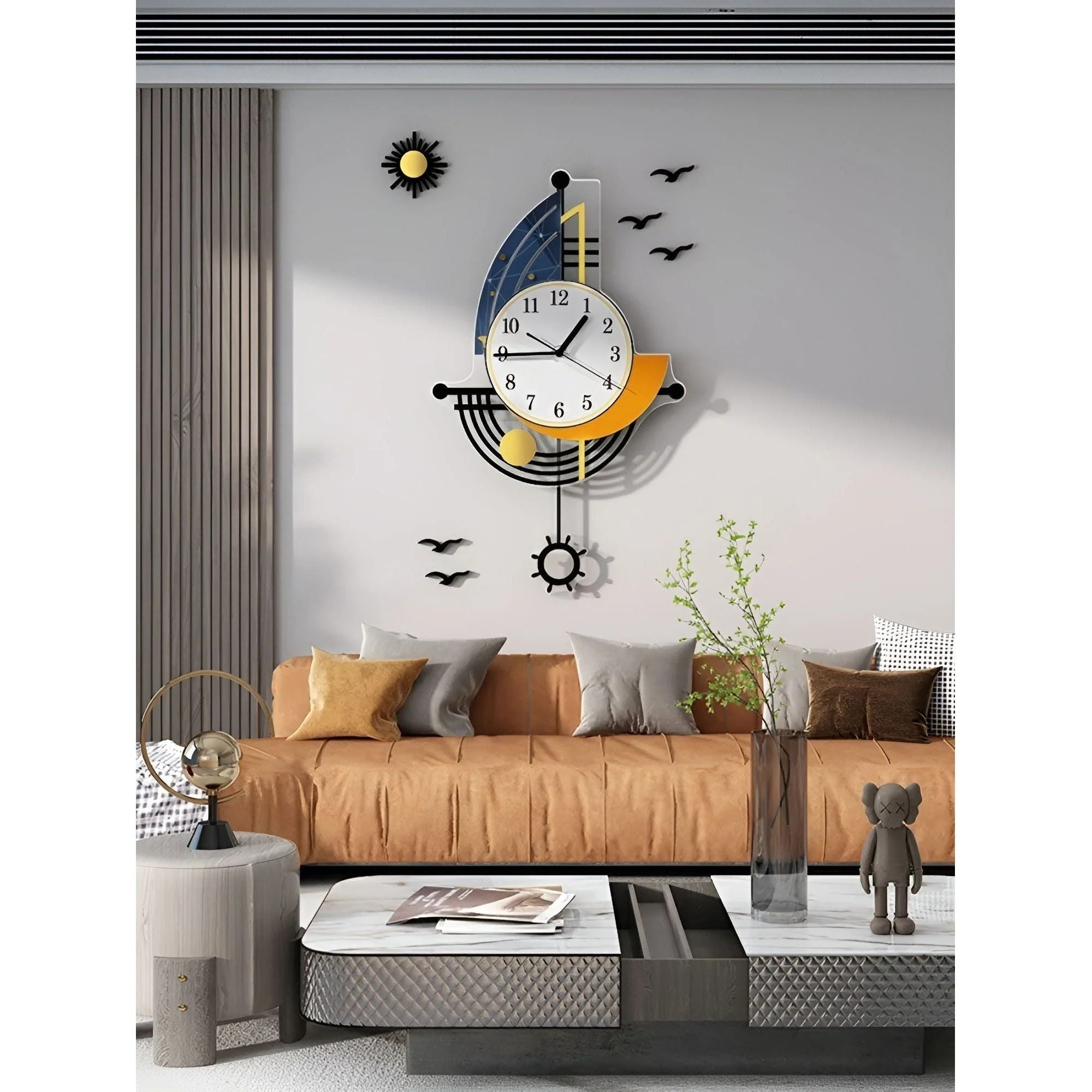 CoastalTime – Nautische Wanduhr mit Segeljacht-Design für Küstenflair - Image 3