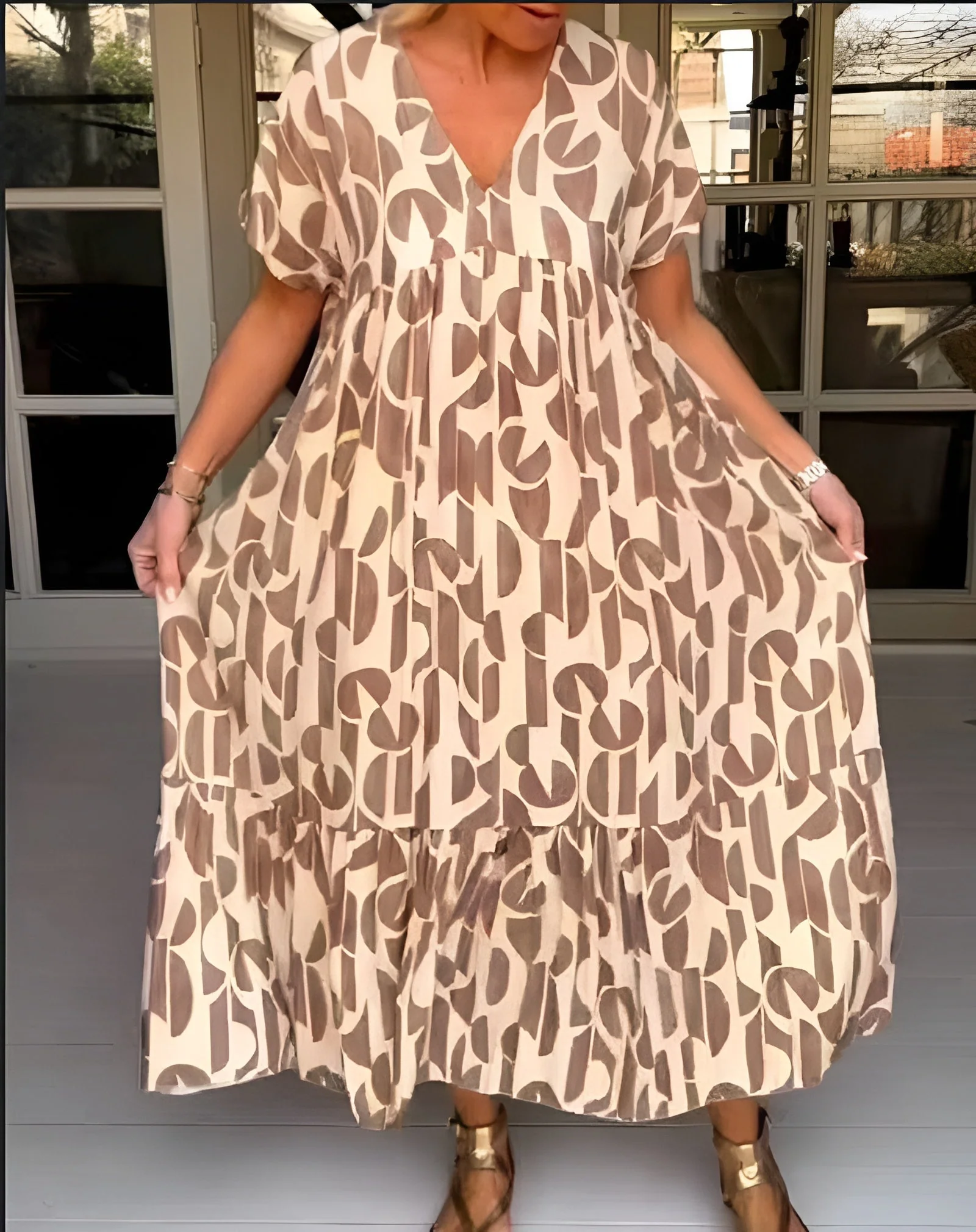 Colette | Flüssiges Kleid mit V-Ausschnitt - Image 2