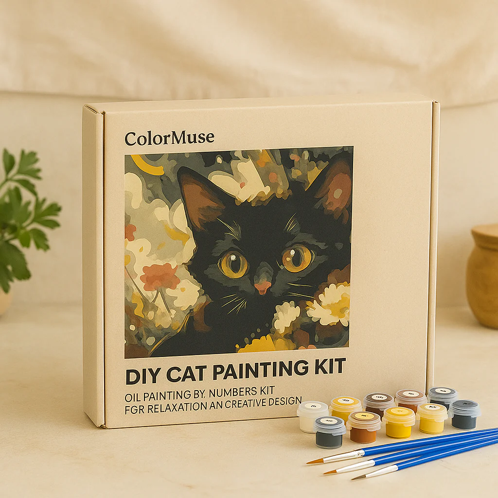 ColorMuse DIY Katzenmalset – Ölmalerei nach Zahlen-Set für Entspannung und kreative Gestaltung - Image 6
