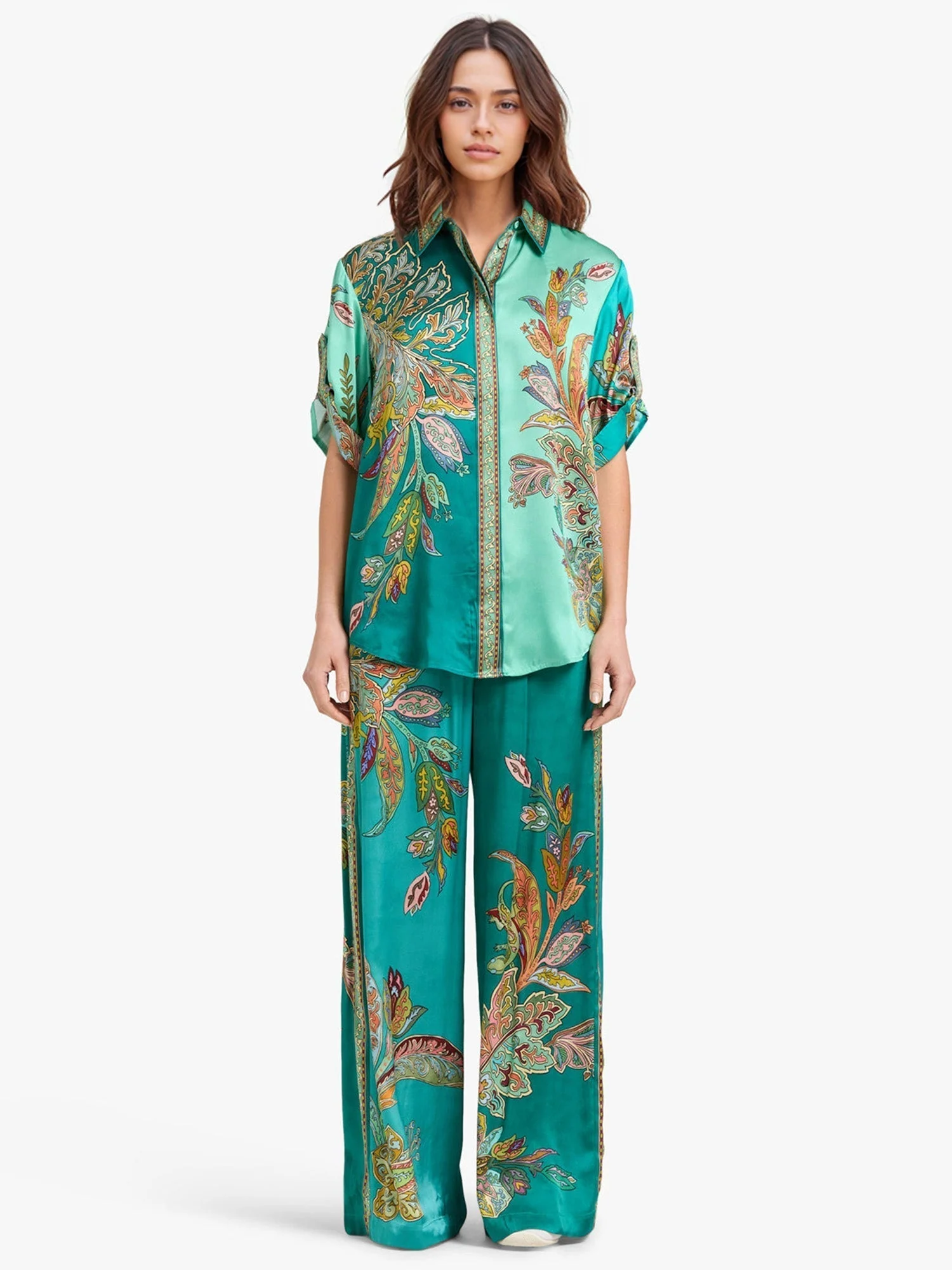 Completo Emerald Luxe – Oversized Hemd und Weitehose - Image 11