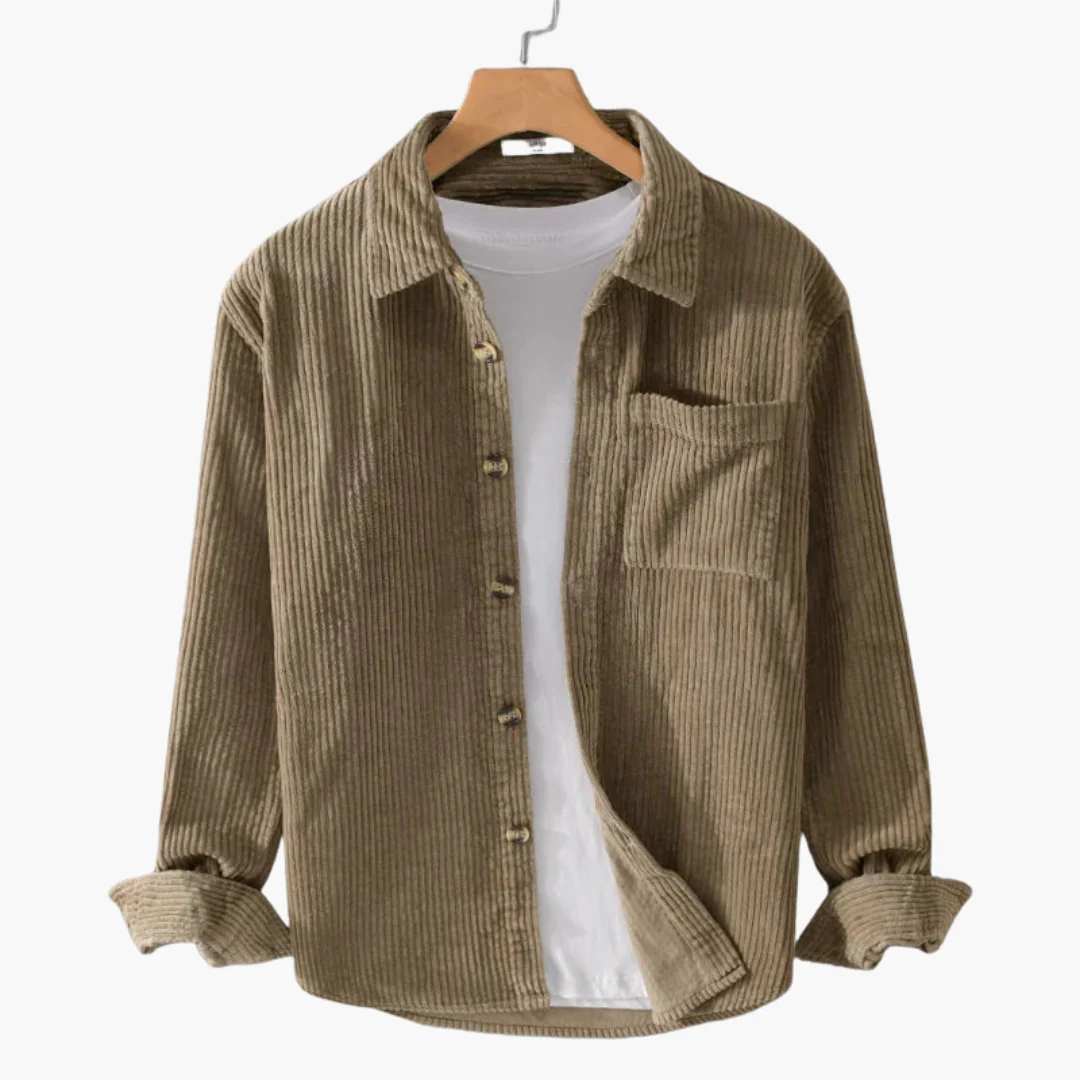 Cord-Overshirt für Herren - übergroße lange Ärmel und Knopfleiste - Image 2