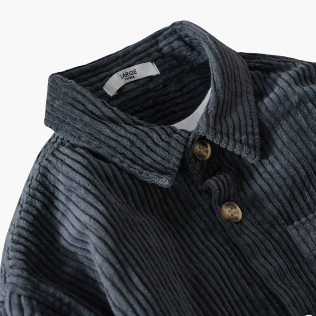 Cord-Overshirt für Herren - übergroße lange Ärmel und Knopfleiste - Image 4