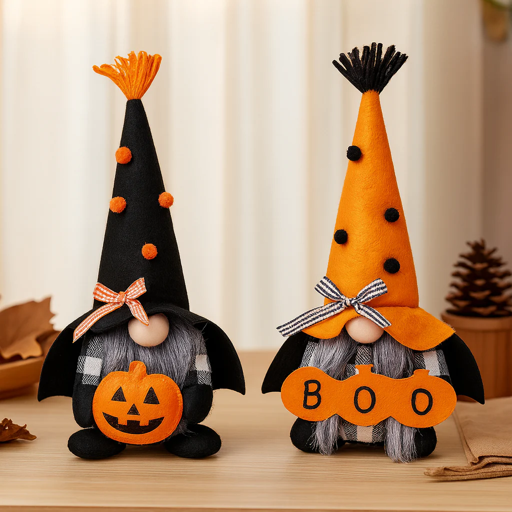 Crawlwick | Halloween-Zwerg- & Kürbis-Banner-Set aus Polyester