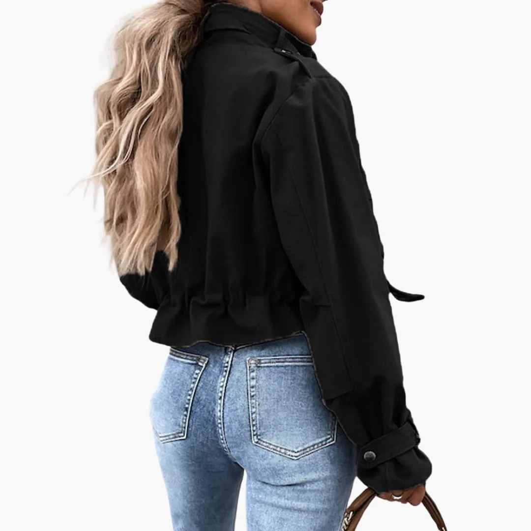Cropped Übergangsjacke mit Taschen für Damen - Image 4