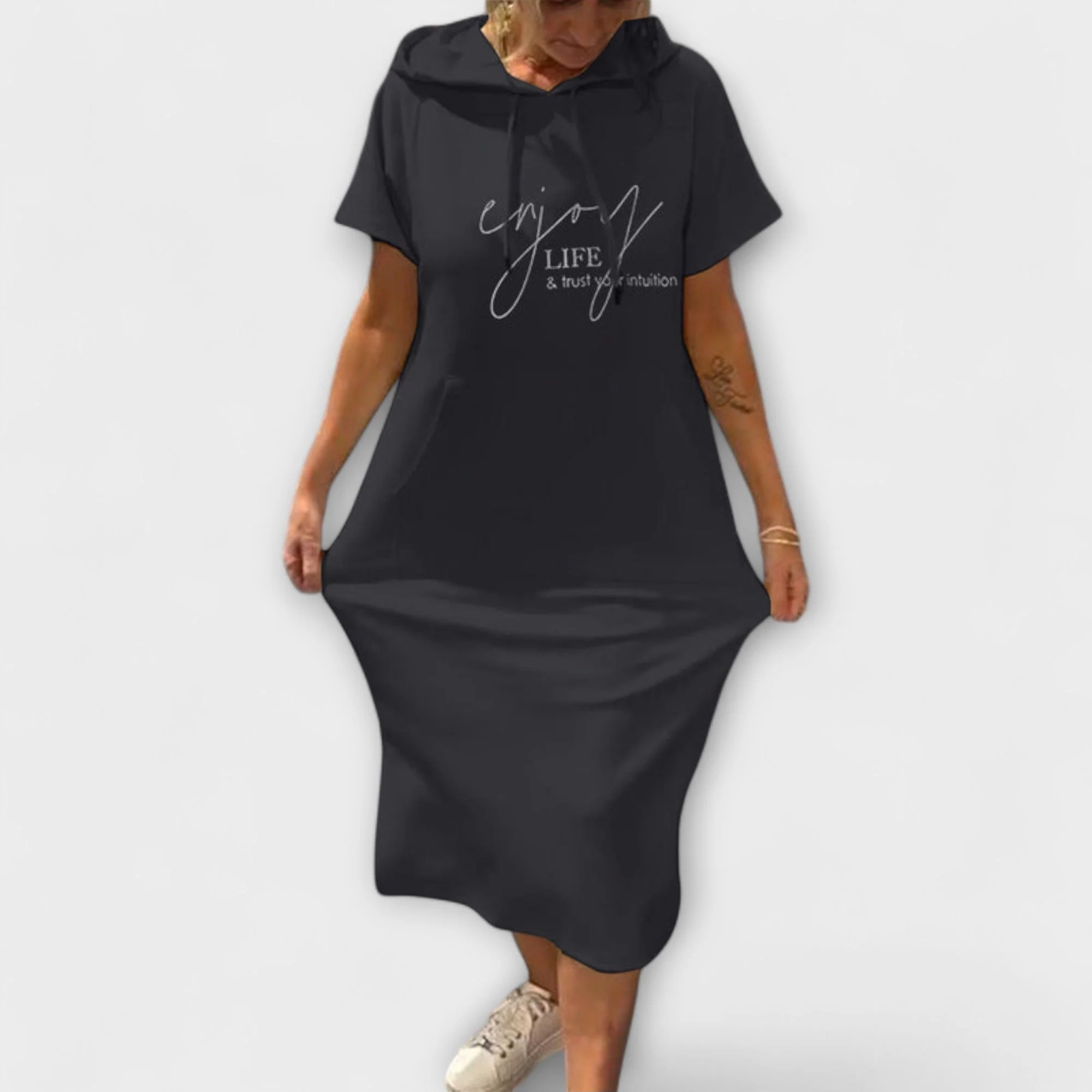 Daiselle – Lässiges Kapuzenkleid mit Taschen - Image 6