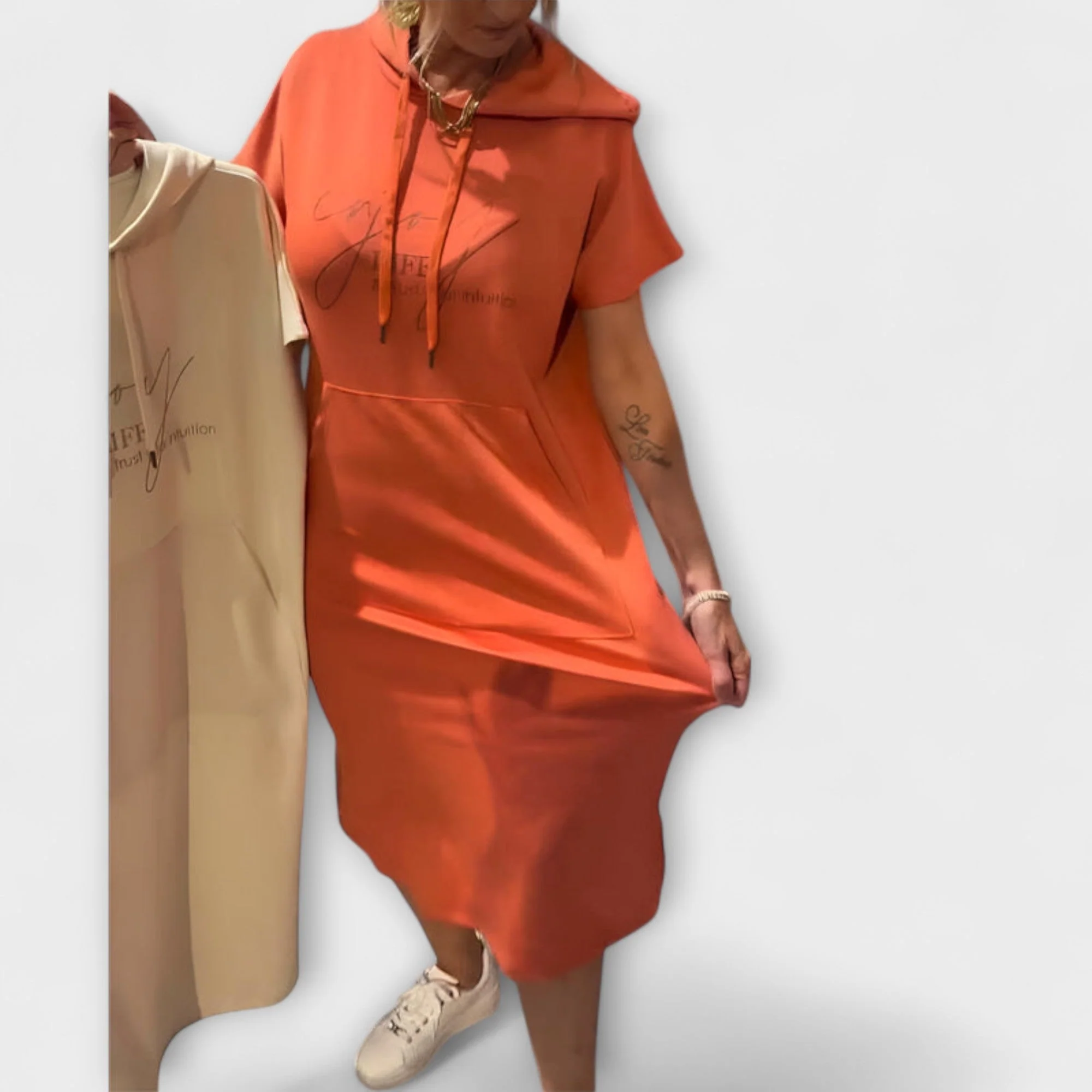 Daiselle – Lässiges Kapuzenkleid mit Taschen - Image 9