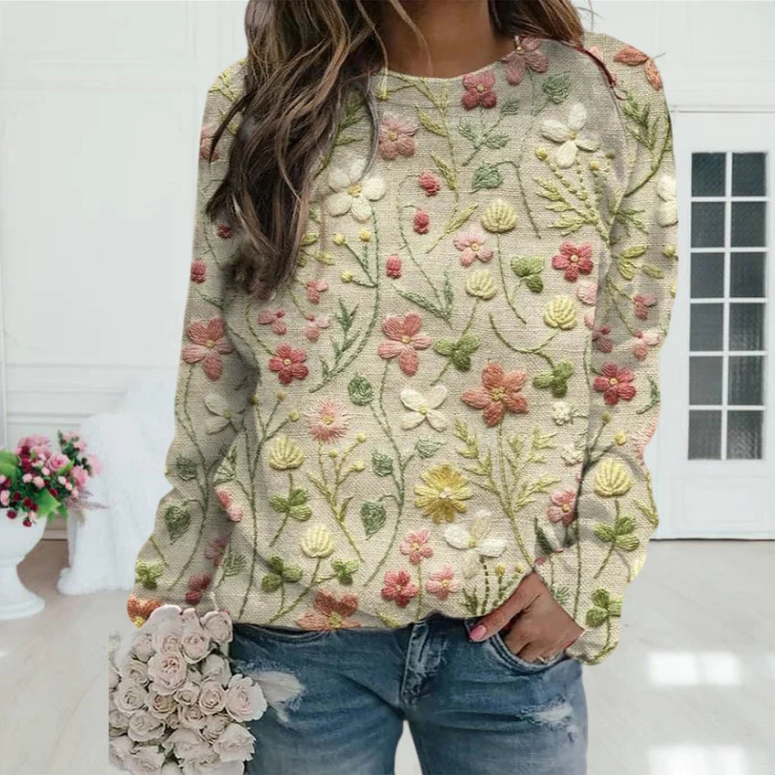 Daisy – modischer blumenpullover für damen - Image 2