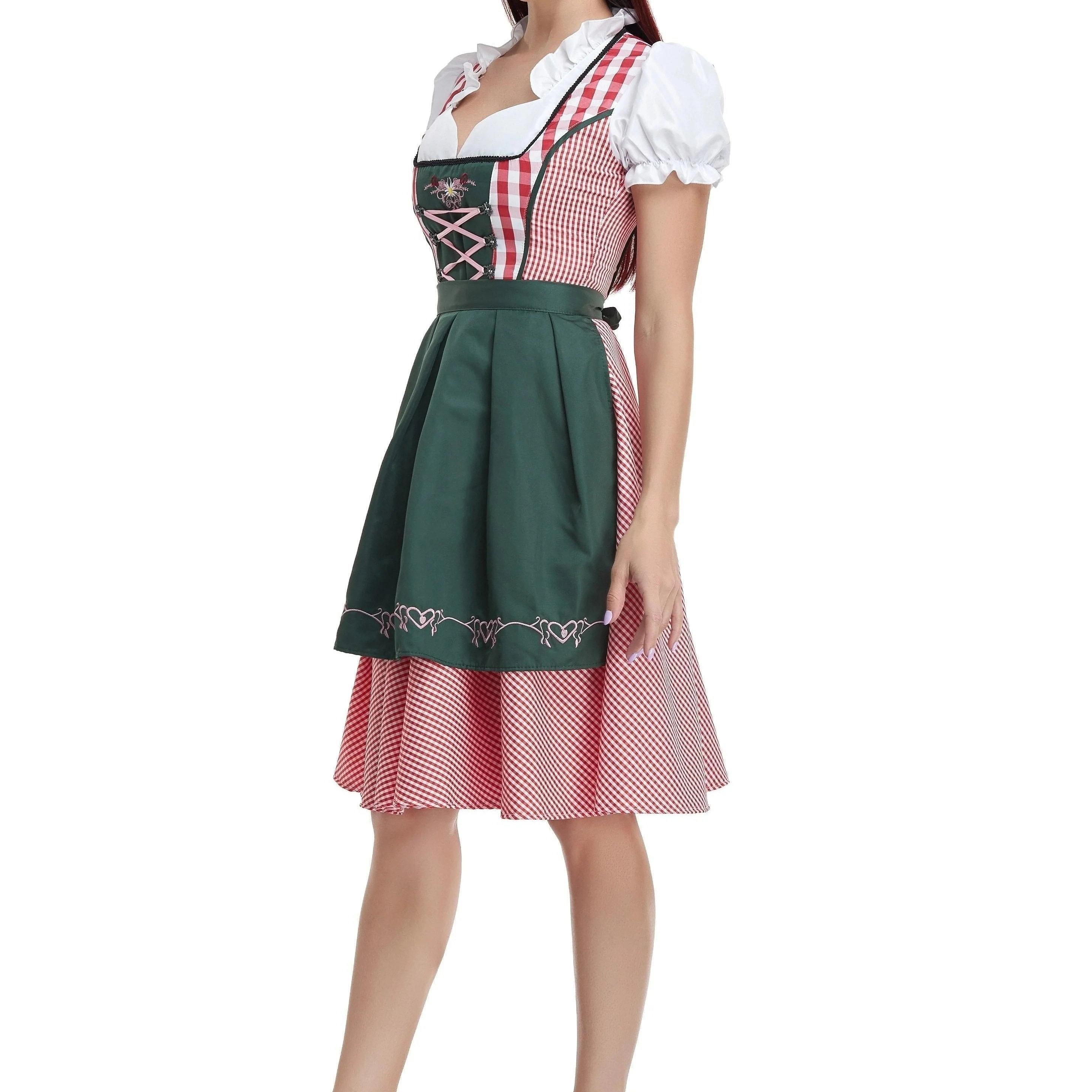 Damen Bayerisches Olivgrün Oktoberfest Dirndl Kleid - Image 3