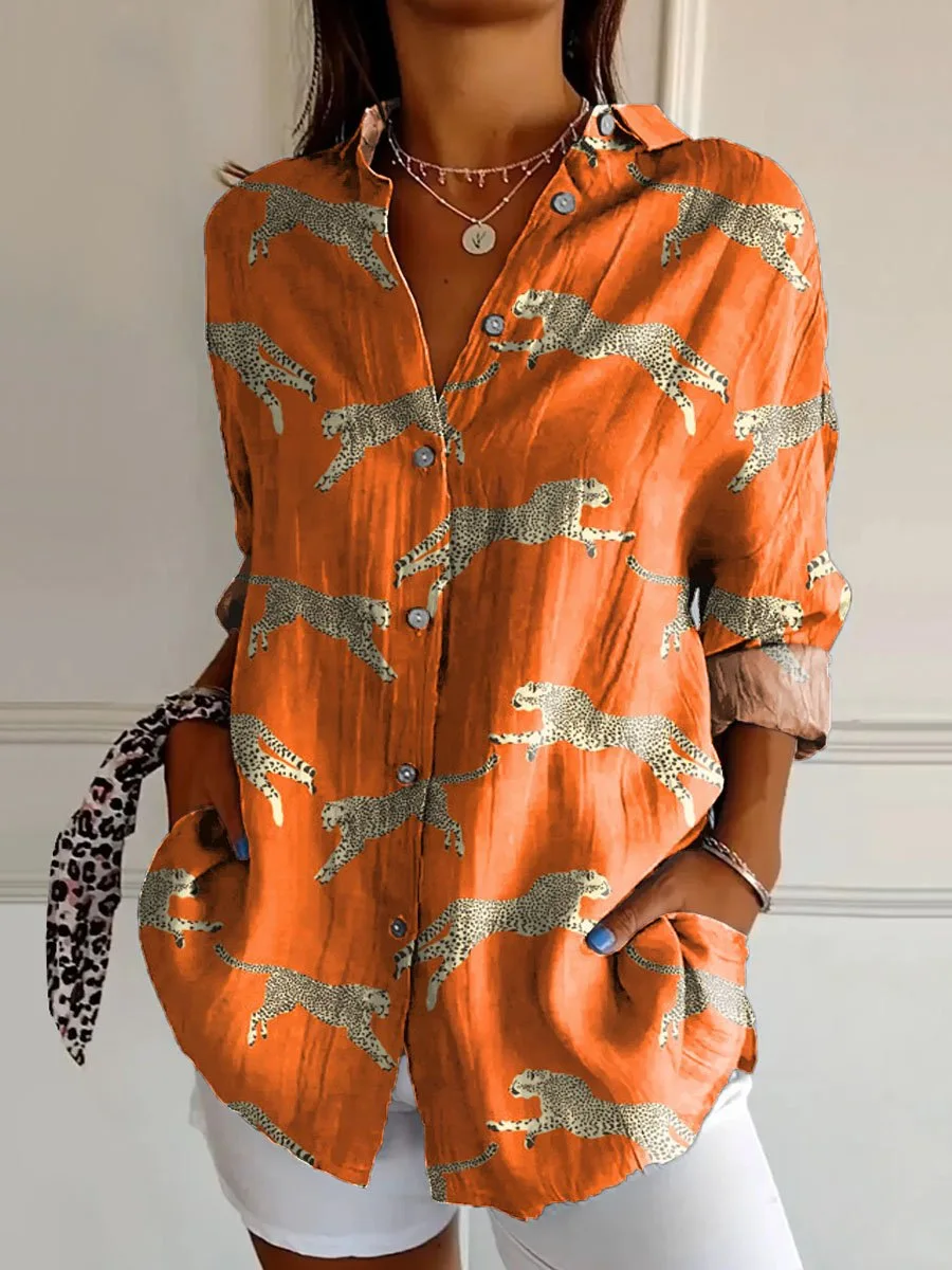 Damen Bedrucken Button Down Hemd | Langarm - Image 3