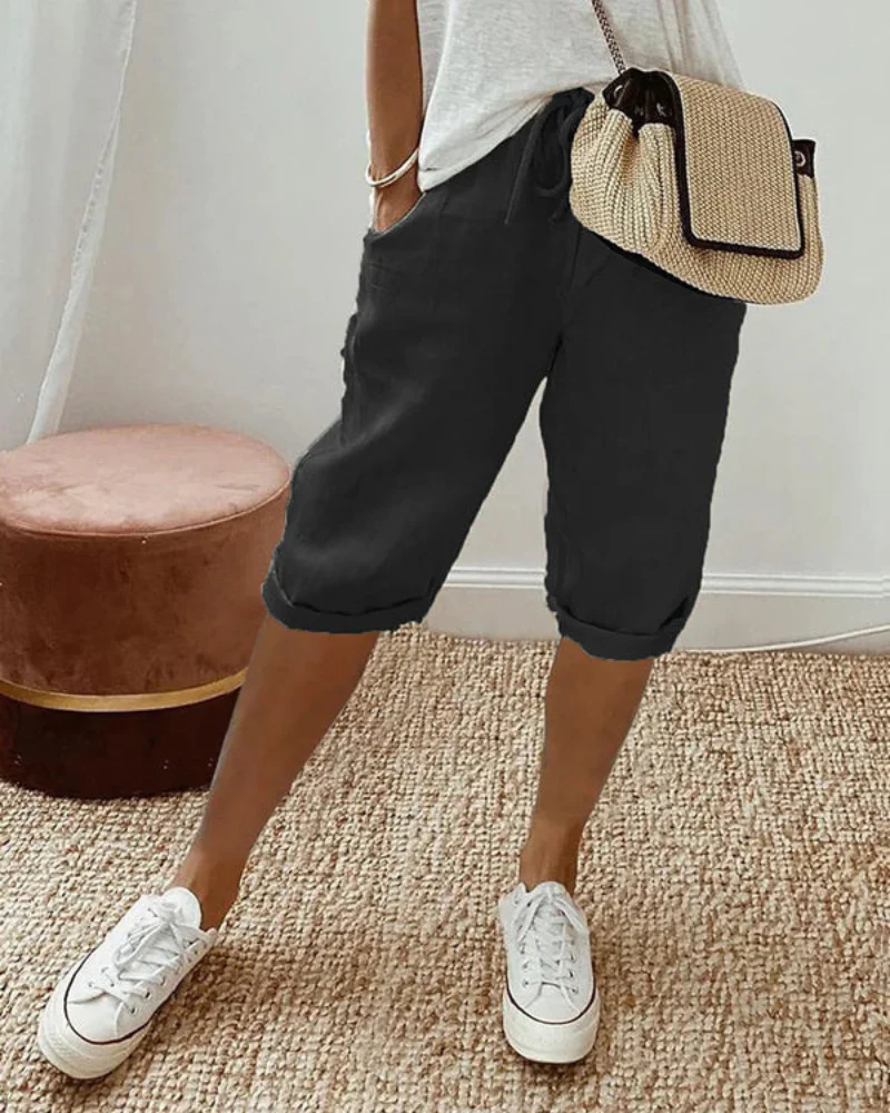 Damen Bequeme Kordelzug Shorts | Kurze Hosen Damen - Image 2