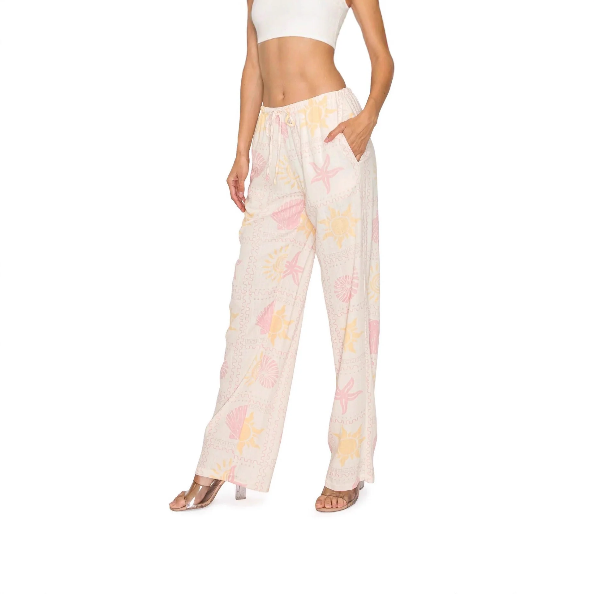 Damen bequeme Schlafhose mit maritimem Muster - Image 3