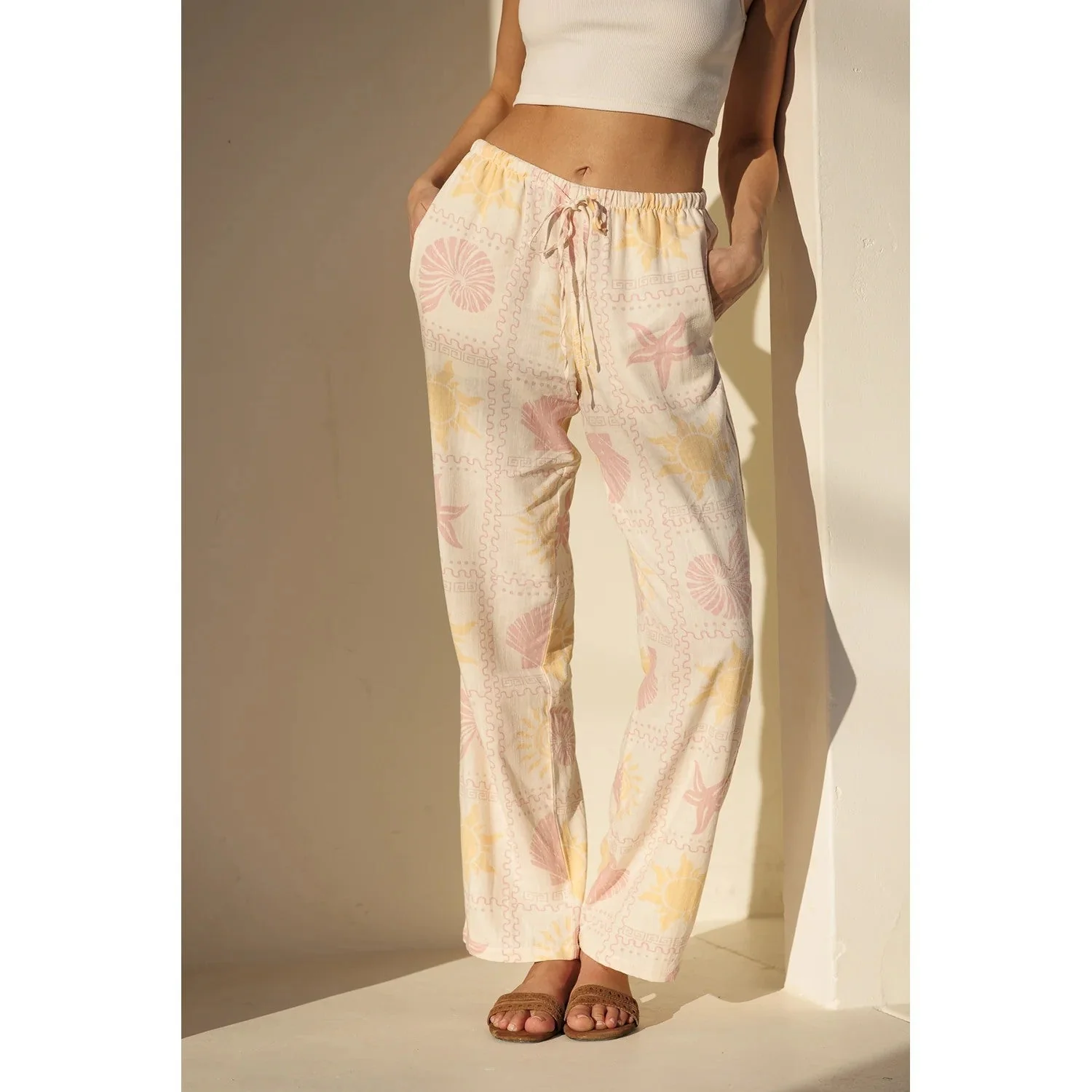 Damen bequeme Schlafhose mit maritimem Muster - Image 5