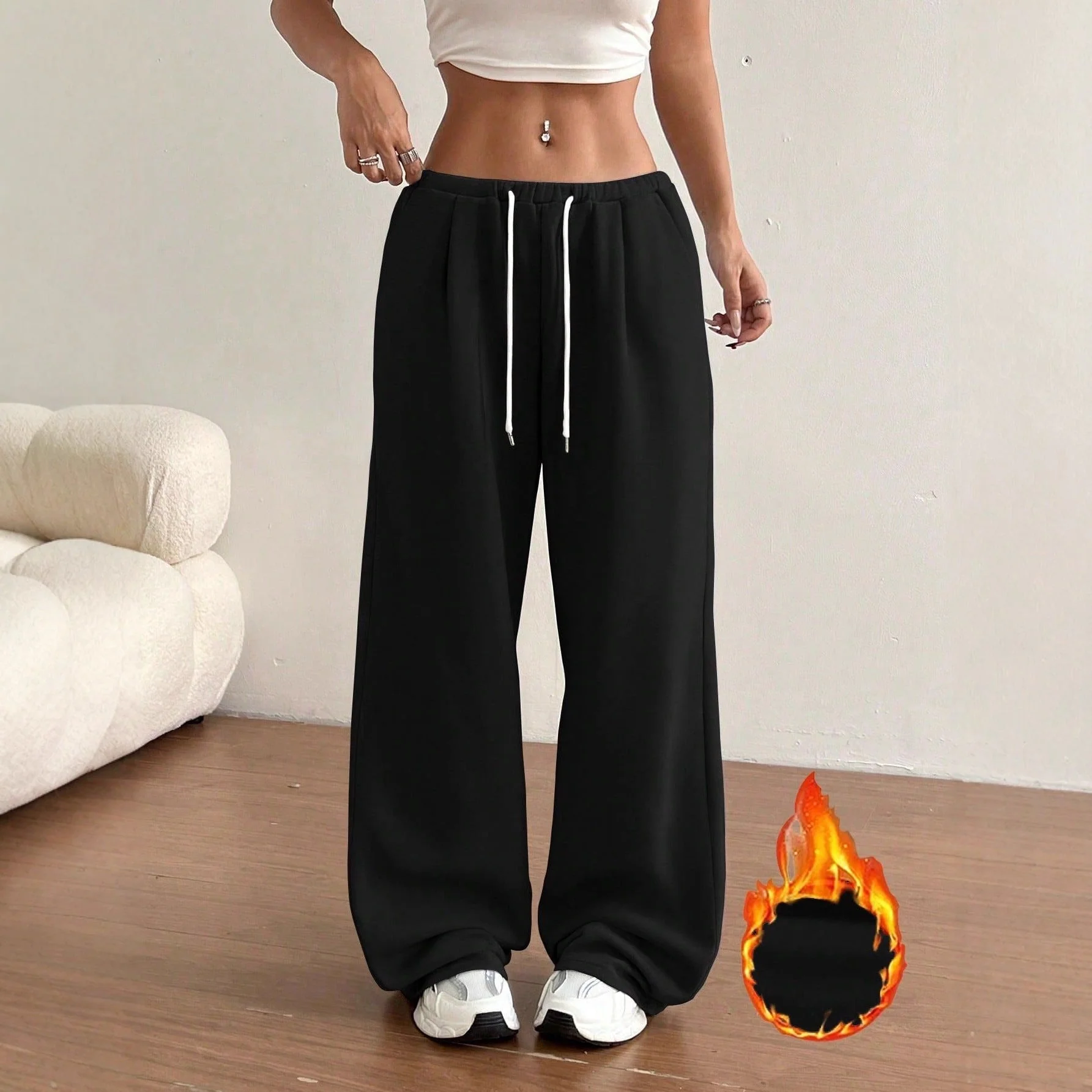 Damen bequeme Sweathose mit lässigem Schnitt und seitlichen Eingrifftaschen - Image 3
