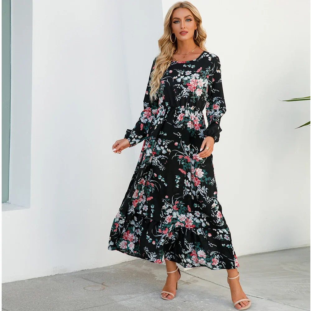 Damen Boho Maxikleid mit Blumenmuster | Langarm - Image 12