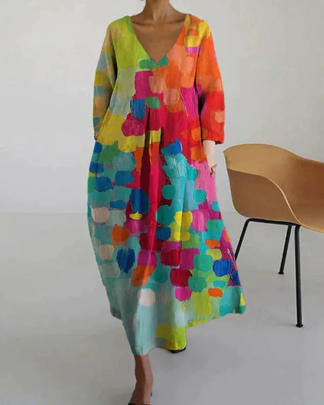 Damen Bunt Bedrucktes Sommerkleid | Midi Kleid - Image 3