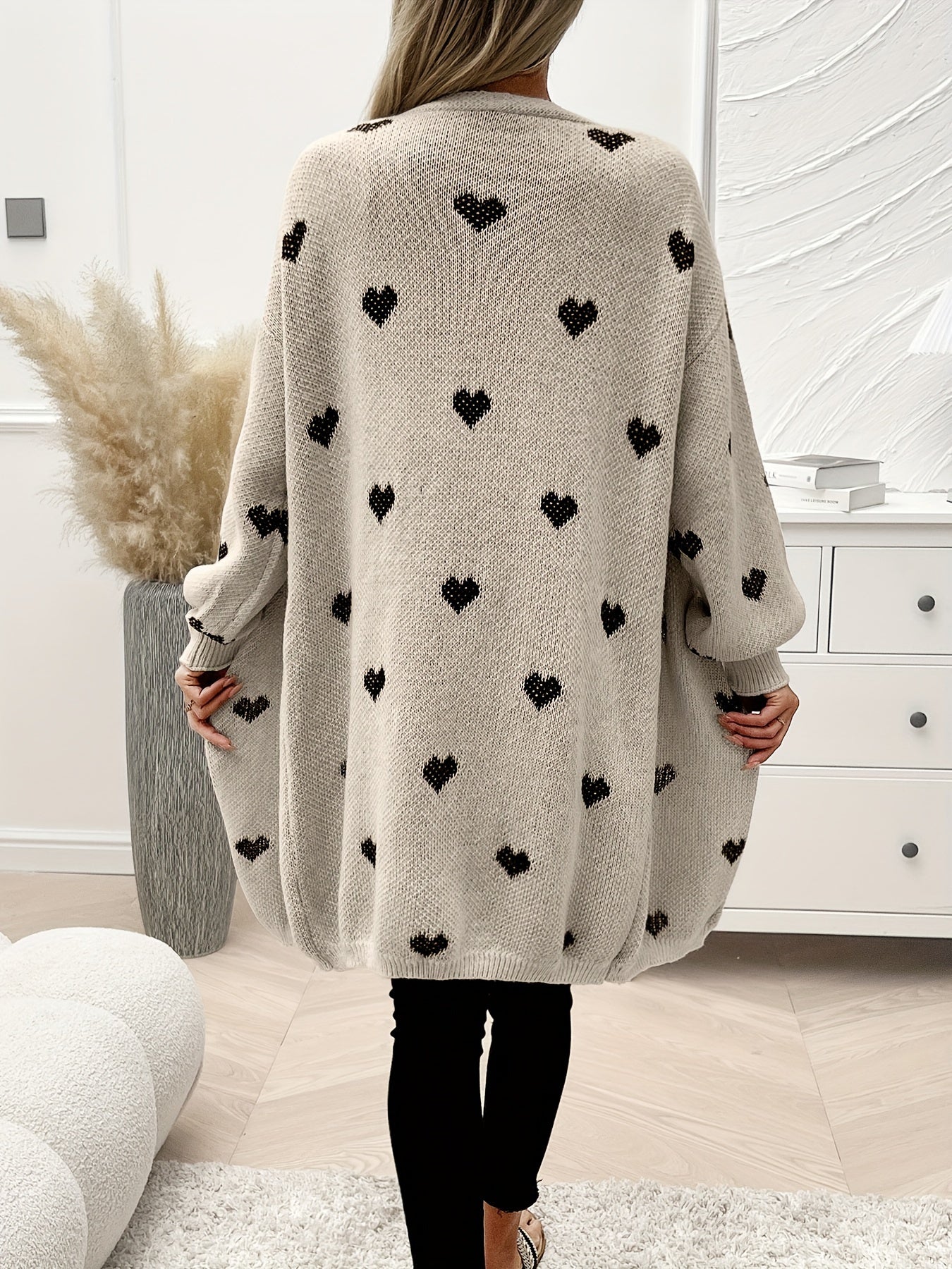 Damen Cardigan mit Herzmuster | Langarm - Image 2