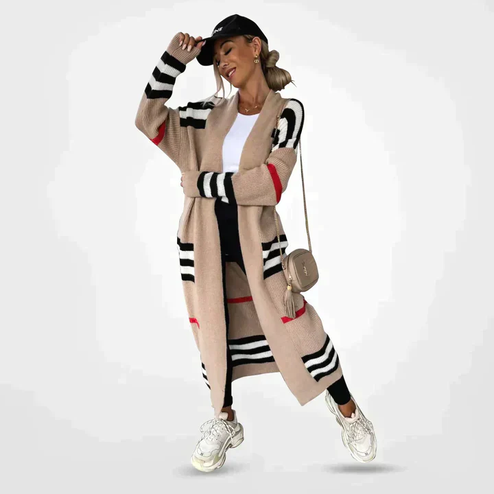 Damen Cardigan mit Streifenmuster | Lang - Image 4