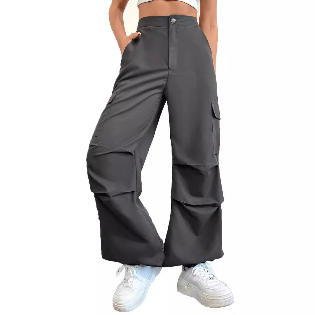 Damen Cargo-Hose mit hohem Bund und seitlichen Taschen - Image 2