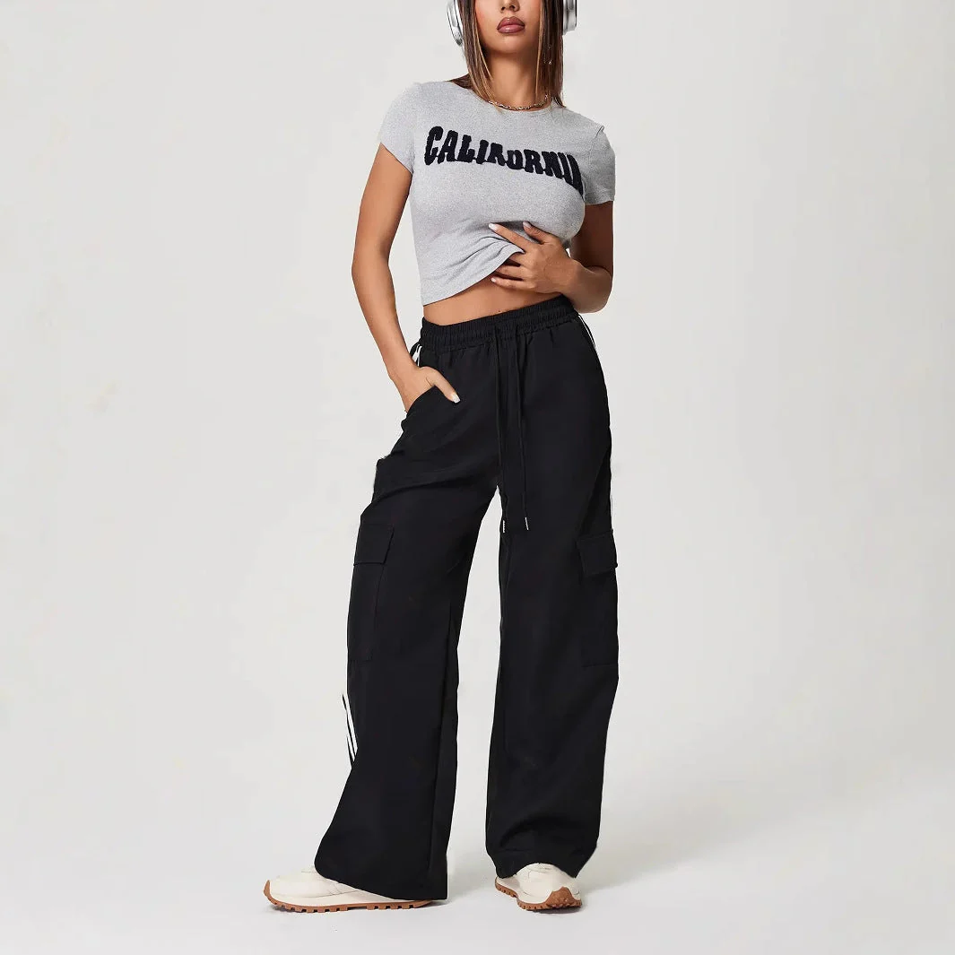 Damen Cargo-Hose mit seitlichen Taschen und elastischem Bund - Image 3