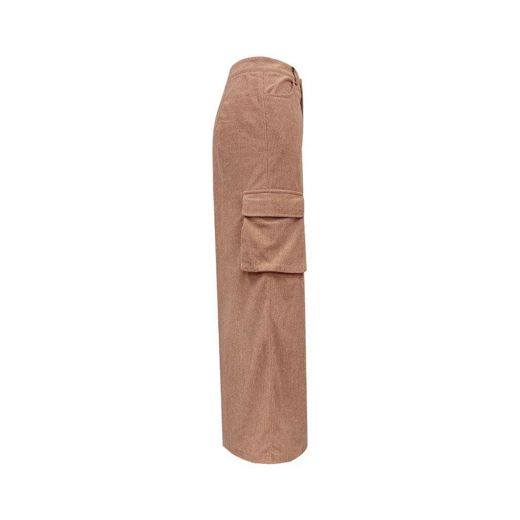 Damen Cargo-Midi-Rock mit seitlichen Taschen und elastischem Taillenzug - Image 3