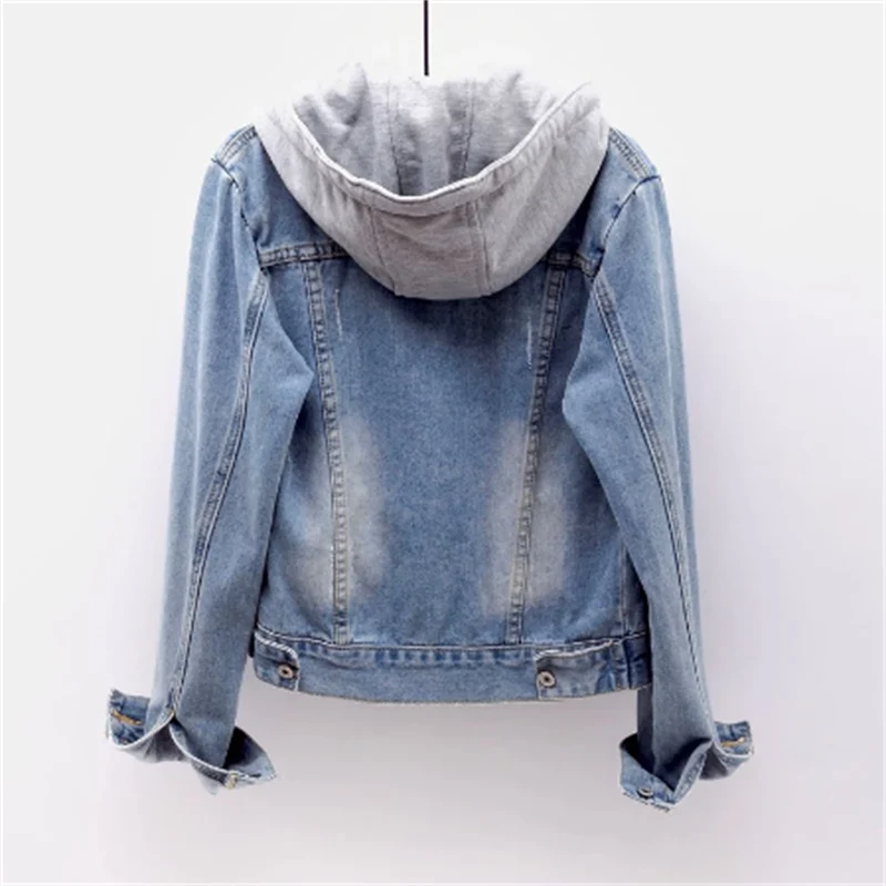 Damen Casual Übergangsjacke Jeansjacke | Mit Kapuze - Image 2