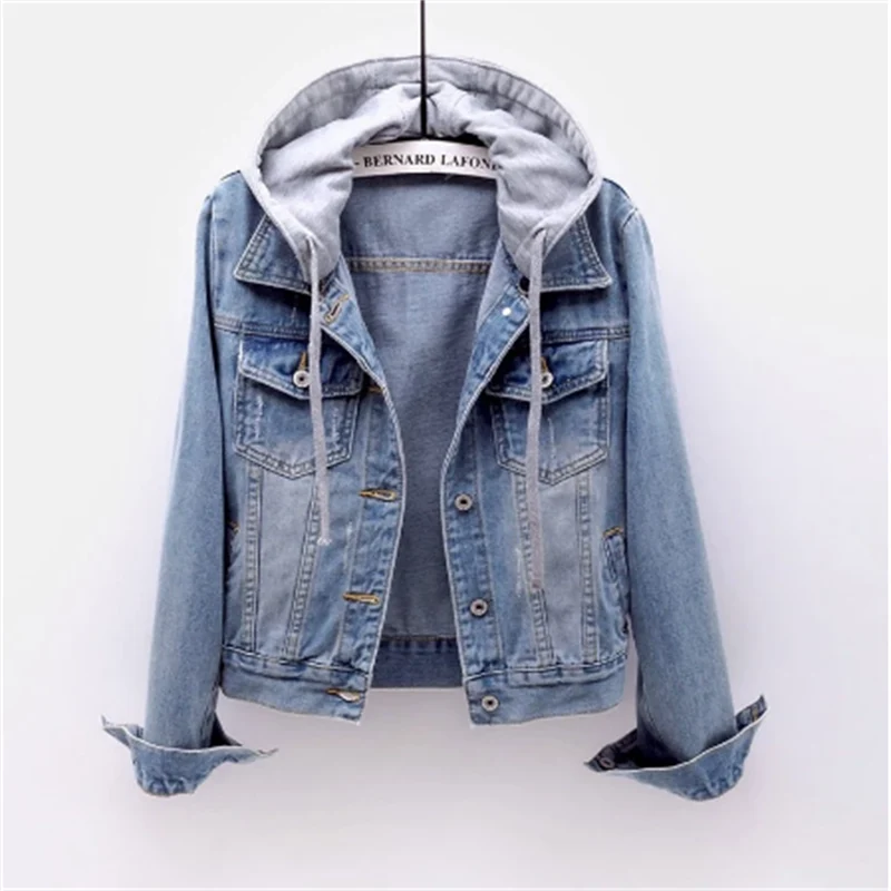 Damen Casual Übergangsjacke Jeansjacke | Mit Kapuze - Image 3