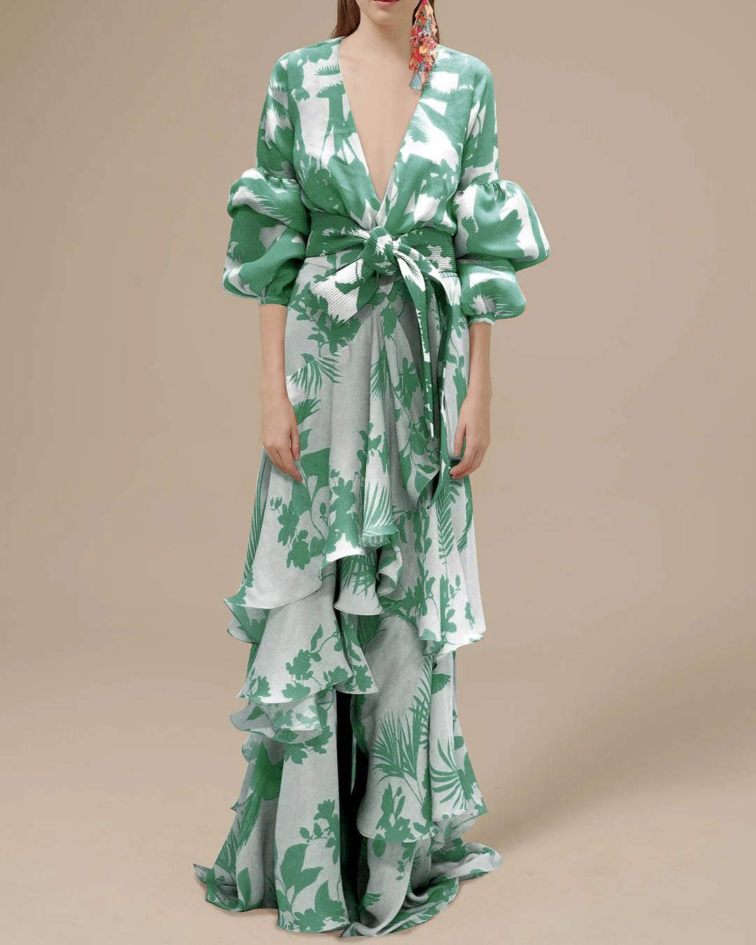Damen Chiffonkleid Bedruckt Festlich Fließend - Image 3