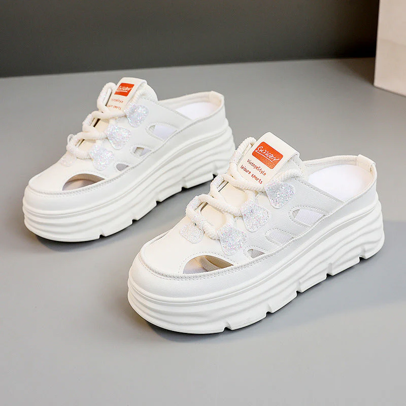 Damen Chunky Slip-On Sneakers mit funkelnden Akzenten und bequemer Dämpfung