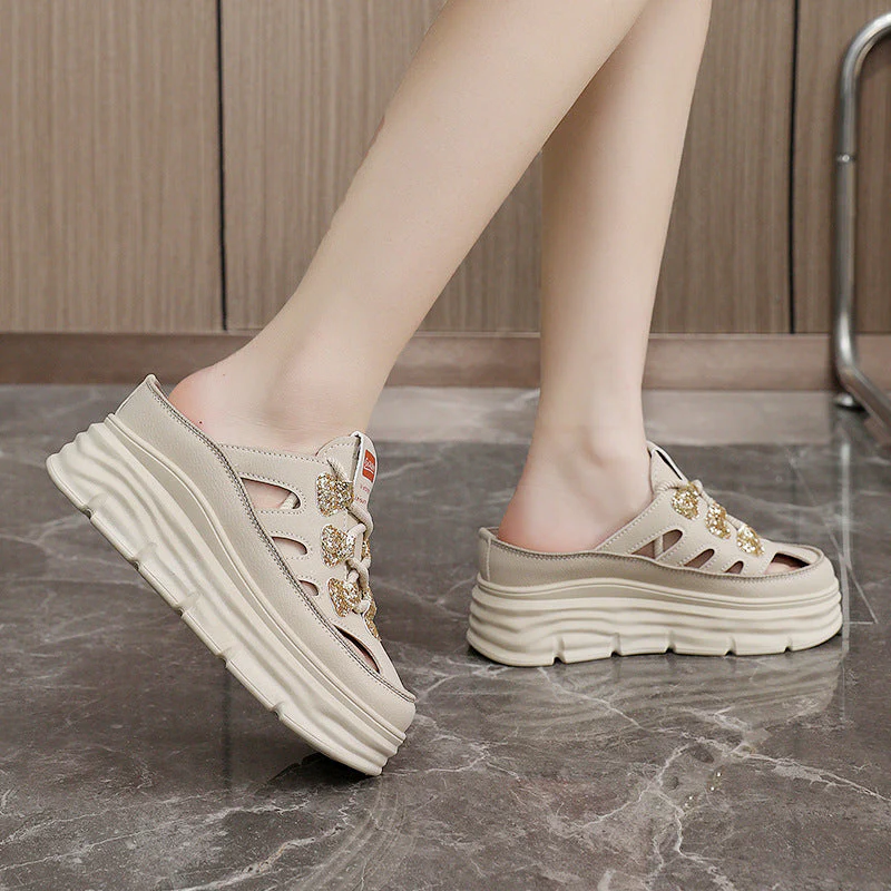 Damen Chunky Slip-On Sneakers mit funkelnden Akzenten und bequemer Dämpfung - Image 3