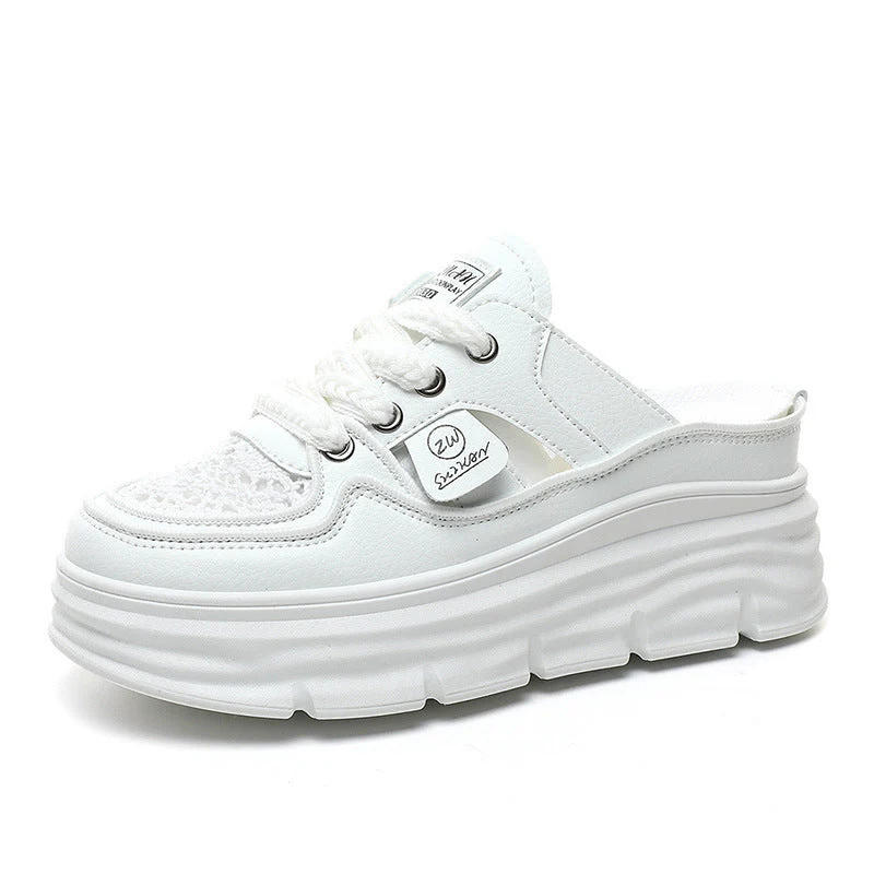 Damen Chunky Slipper mit modischem Schnürsenkel-Design und atmungsaktiver Obermaterialkombination - Image 4