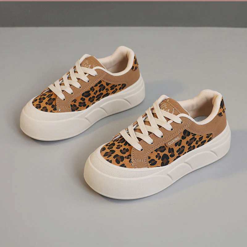 Damen Chunky Sneakers mit Leopardenmuster und bequemer Sohle - Image 5