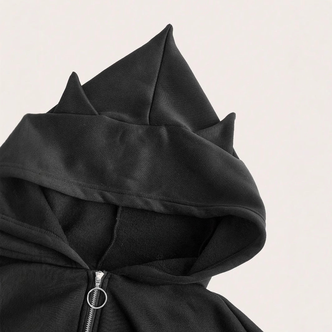 Damen cropped Hoodie mit innovativem Reißverschluss und voluminösen Ärmeln - Image 2