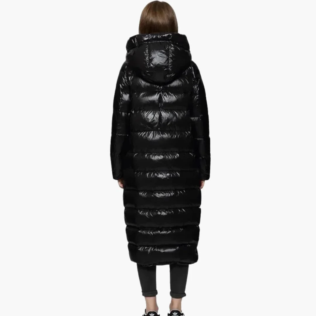 Damen Daunenjacke mit Kapuze und Reißverschluss in voller Länge - Image 3