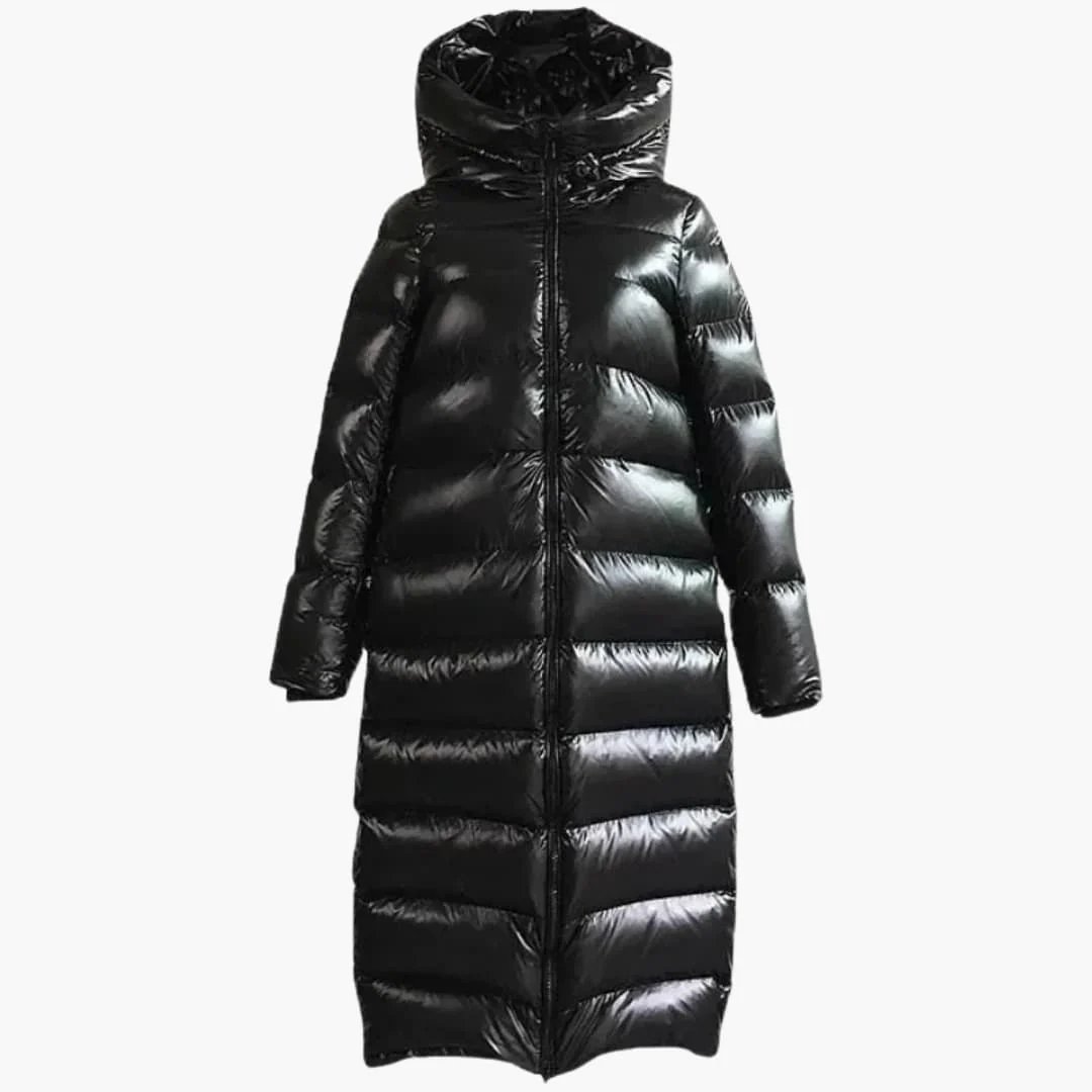 Damen Daunenjacke mit Kapuze und Reißverschluss in voller Länge - Image 4