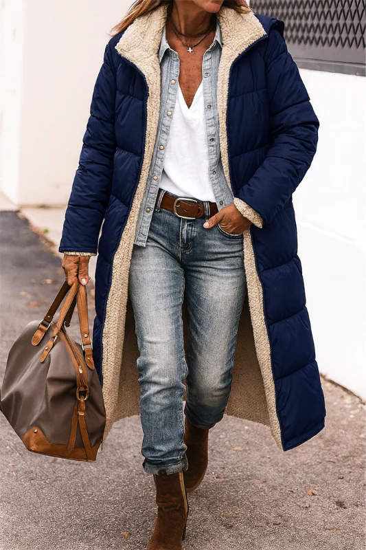 Damen-Daunenjacke mit Kapuze und Reißverschluss – warm, stilvoll für den Alltag und auf Reisen - Image 4