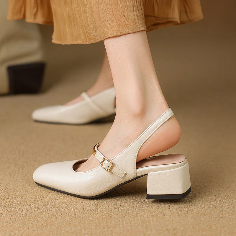 Damen Dirndl Schuhe | Klassische Slingback-Schuhe mit Blockabsatz - Image 2