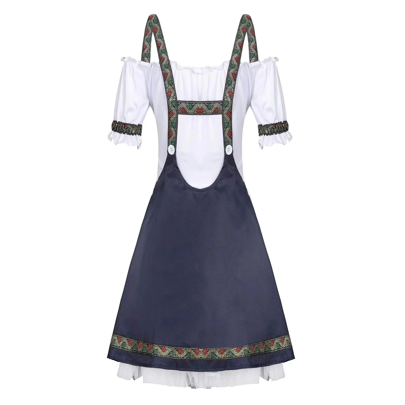 Damen Dunkelblau Mini Oktoberfest Dirndl Kleid - Image 2