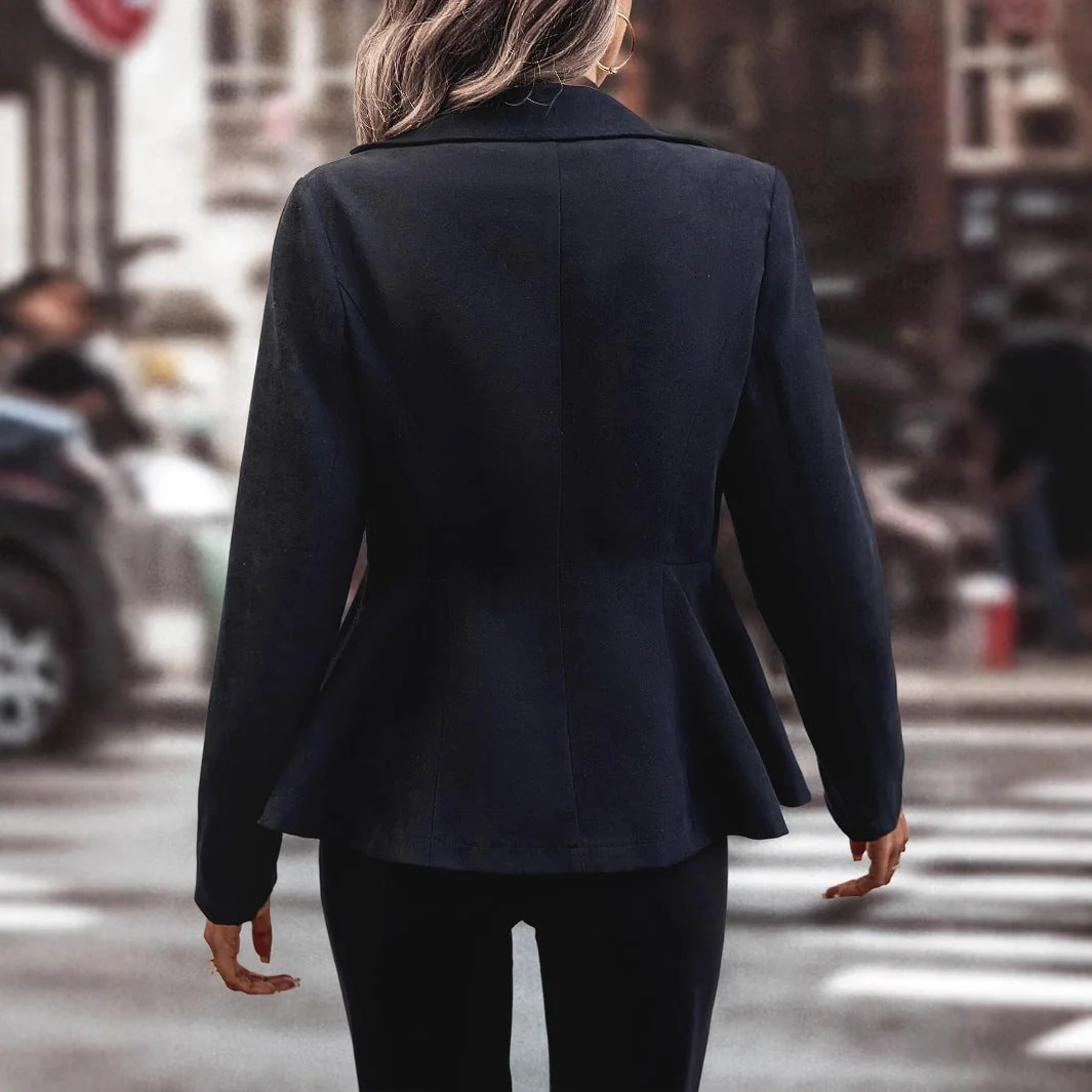 Damen elegante Bikerjacke mit Knöpfen und taillierter Silhouette - Image 4