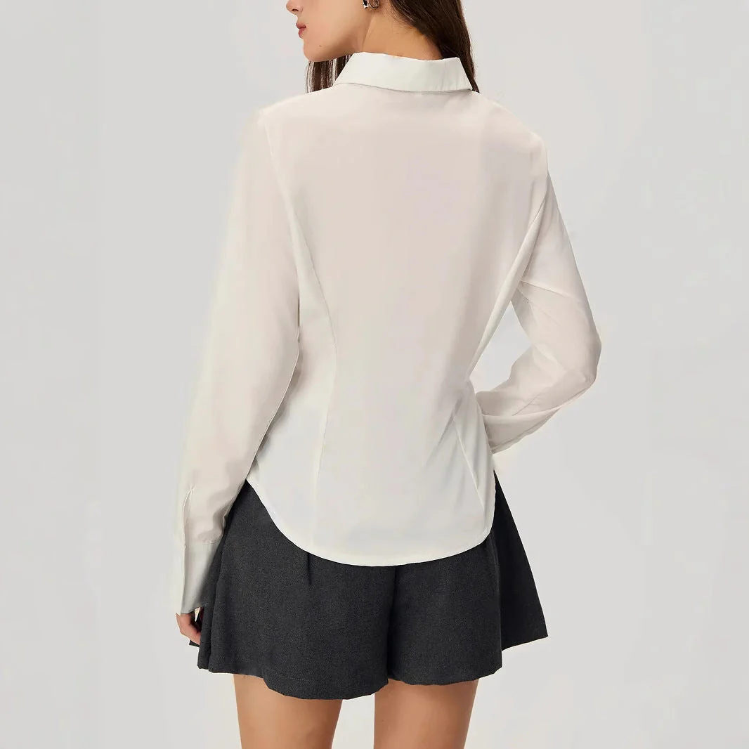 Damen elegante Bluse mit Rüschendetails - Image 3