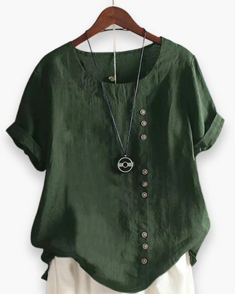 Damen Elegante Kurzarm-Bluse | Unifarben - Image 7