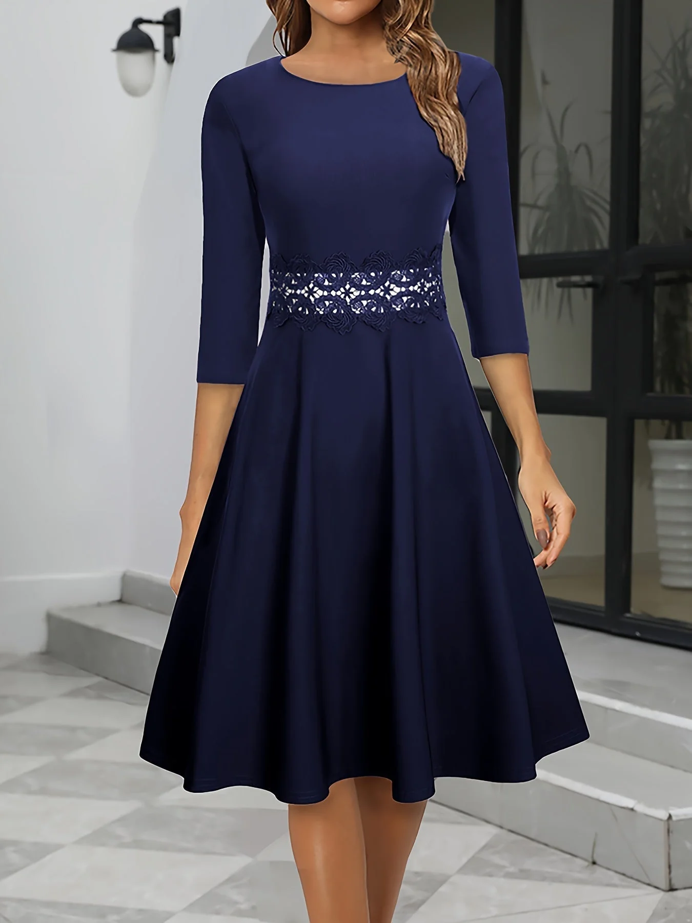 Damen Elegantes Abend Kleid | Midi