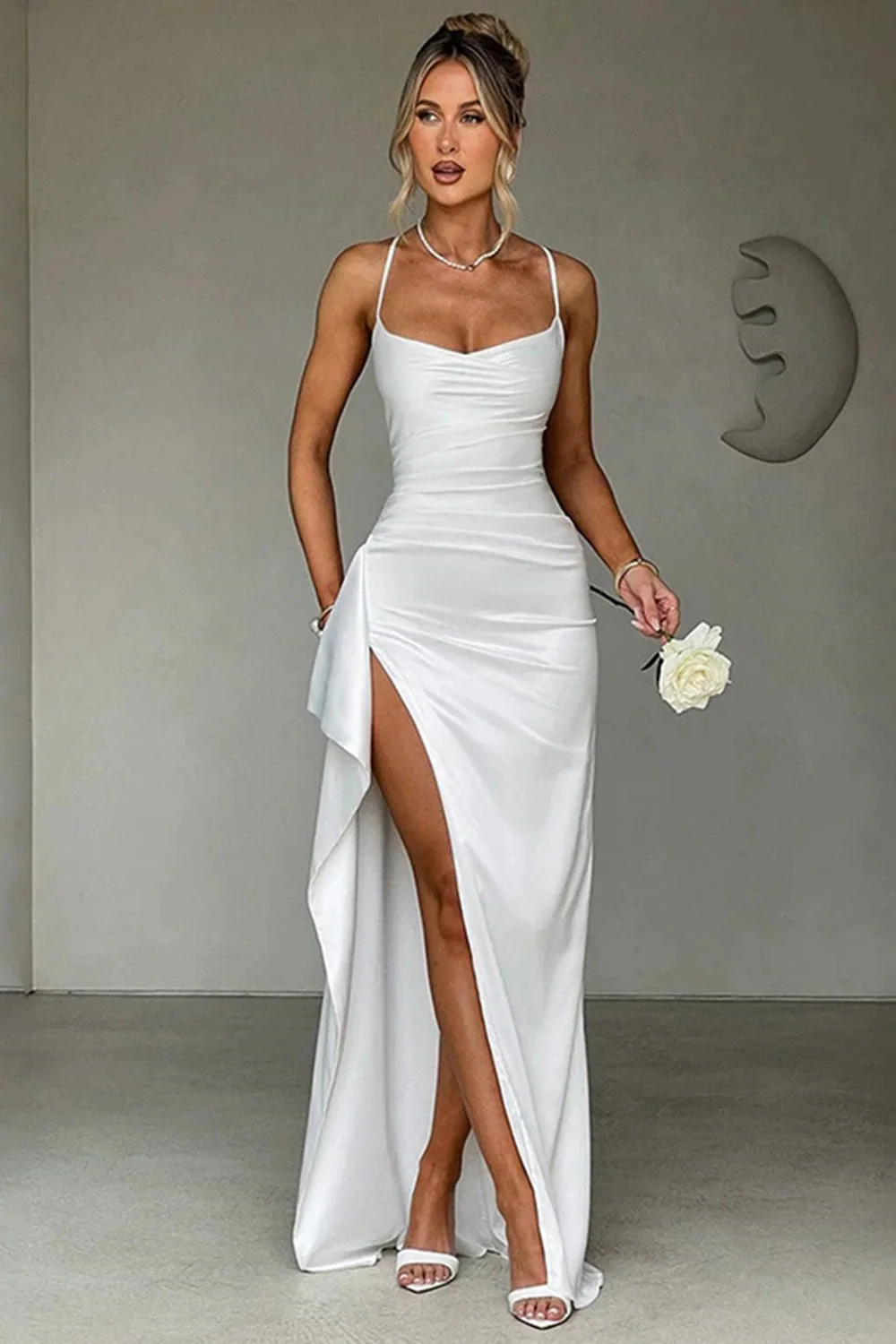 Damen elegantes Kleid für Hochzeitsgäste mit Schlitz | Maxi - Image 12