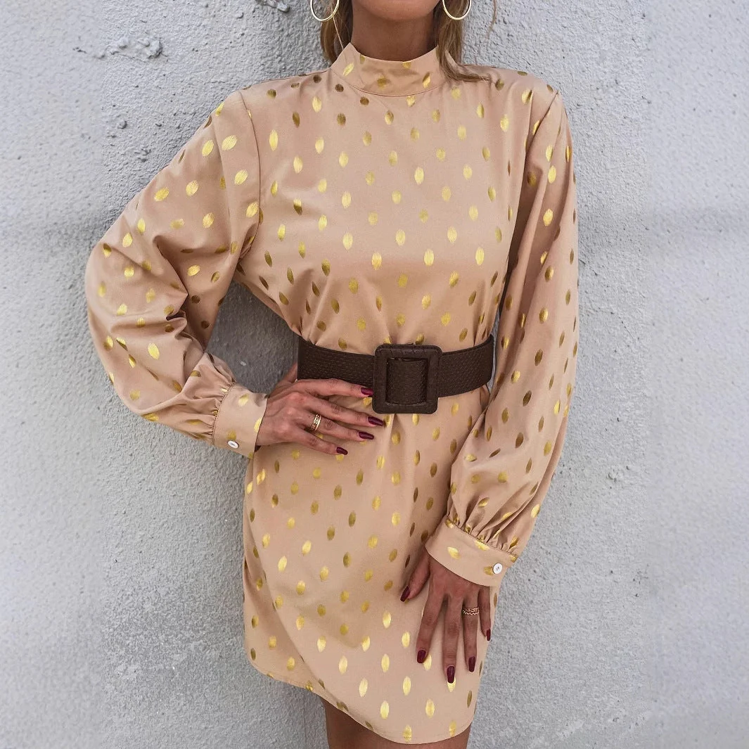 Damen elegantes Minikleid mit glänzenden Akzenten und lässigem Schnitt
