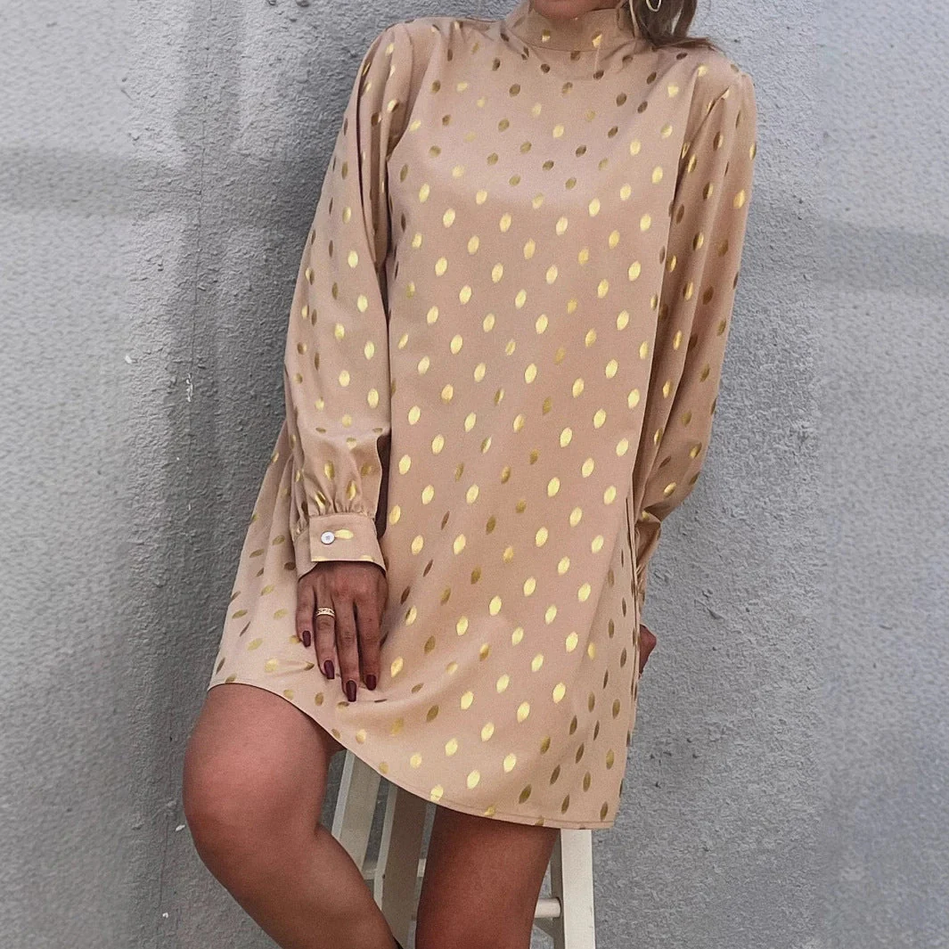 Damen elegantes Minikleid mit glänzenden Akzenten und lässigem Schnitt - Image 3