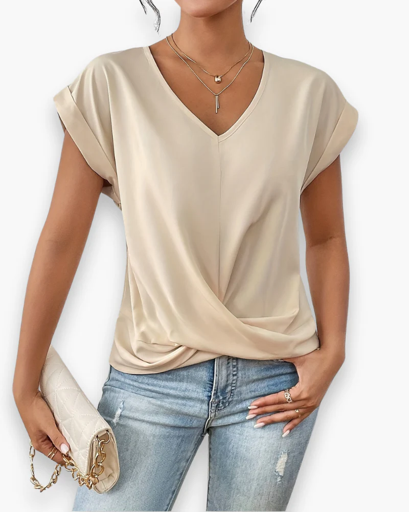 Damen Elegantes Twist Front Top | V-Ausschnitt - Image 6