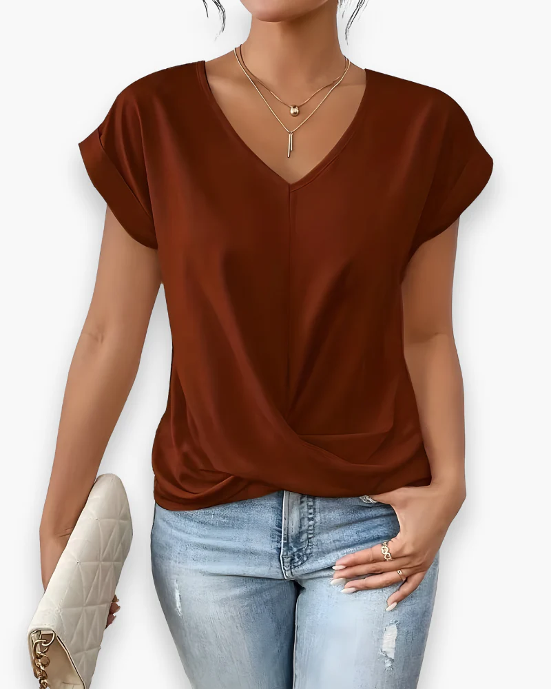 Damen Elegantes Twist Front Top | V-Ausschnitt - Image 7