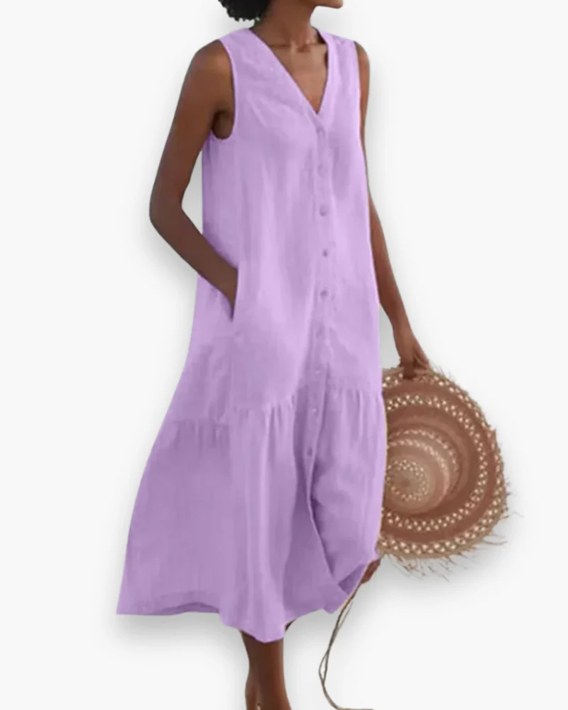 Damen Elegantes V-Ausschnitt Kleid | Sommer kleid - Image 6