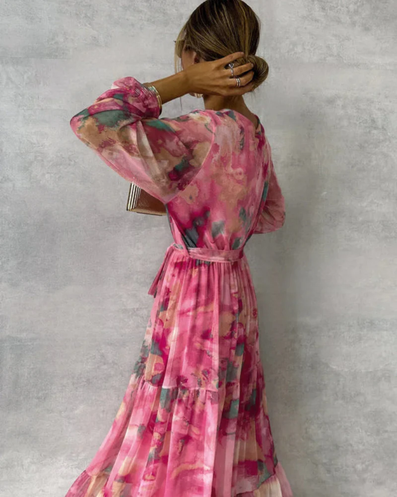 Damen Elegantes Wickelkleid | Maxi Festliches Kleid - Image 2
